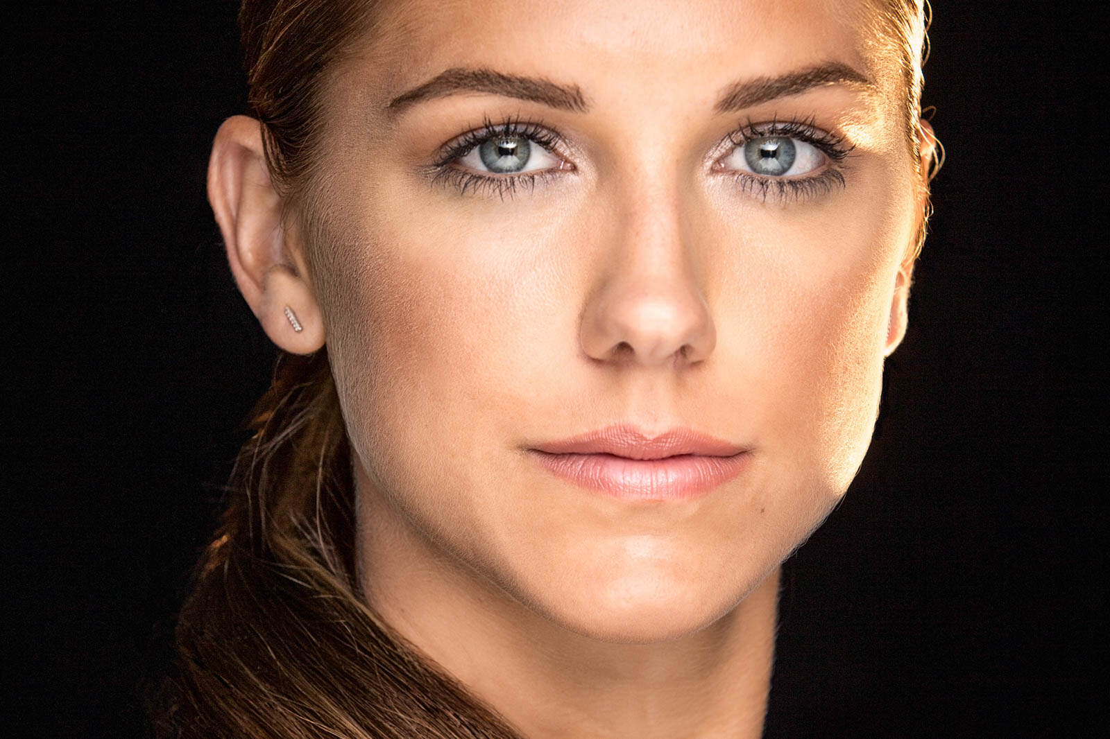 US Woman Soccer team player Alex Morgan glamour portrait in studio