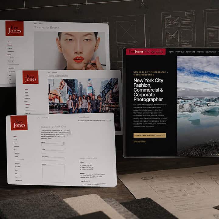 image of old and new kenjonesnyc.com and fultonstudio site