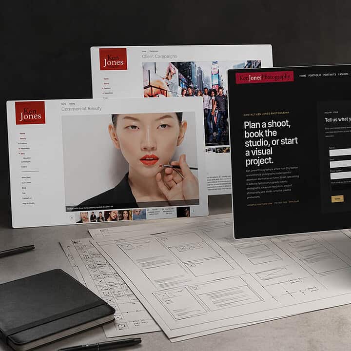 before and after website design for ken jones photography