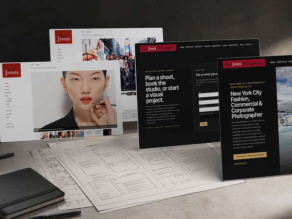before and after website design for ken jones photography