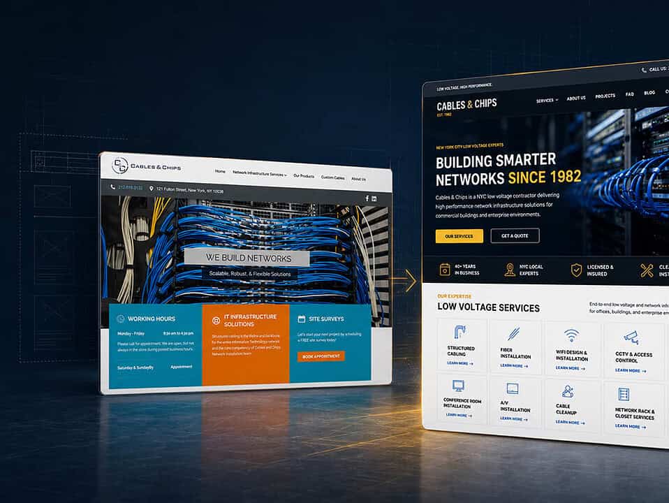 Fiber optic cables and network infrastructure for high-speed data transmission.