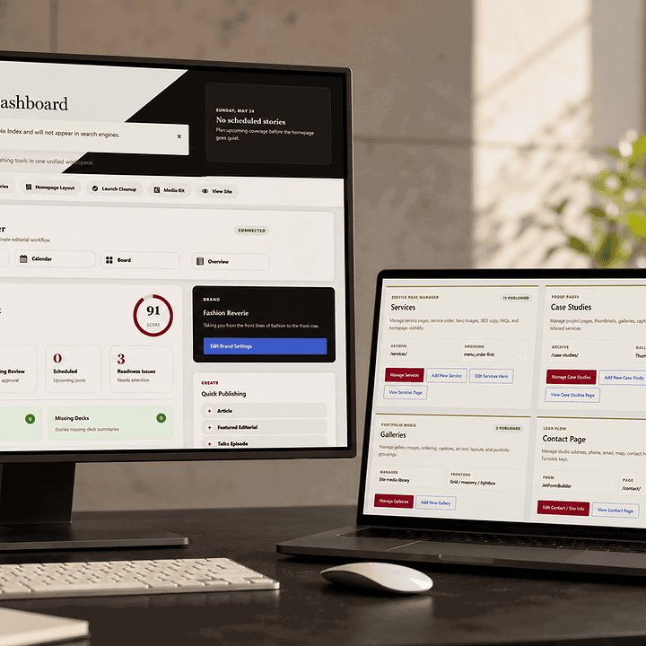 custom dashboards for cms websites