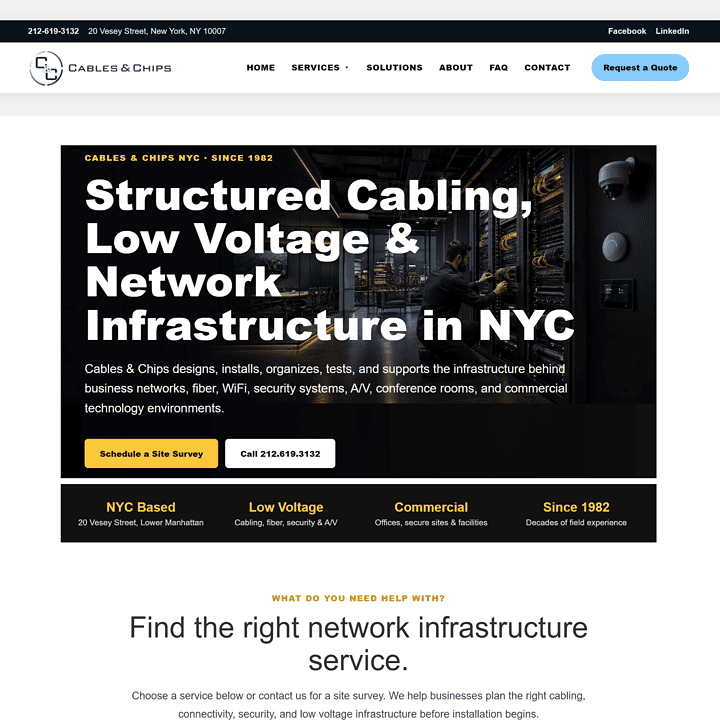 Current page for cables and chips website