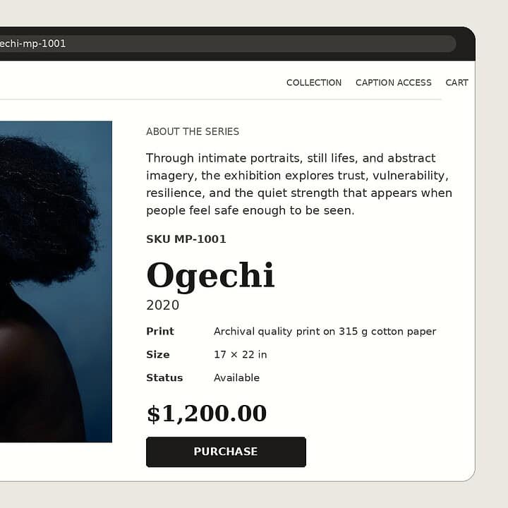 Maria Panina WooCommerce artwork detail page example