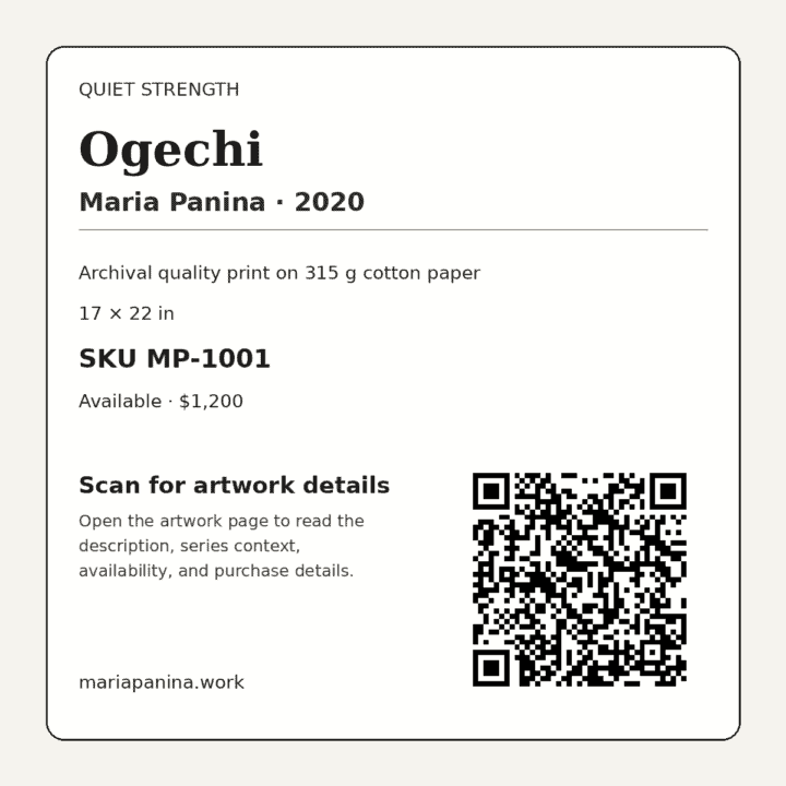 Scannable Maria Panina gallery QR label for Ogechi