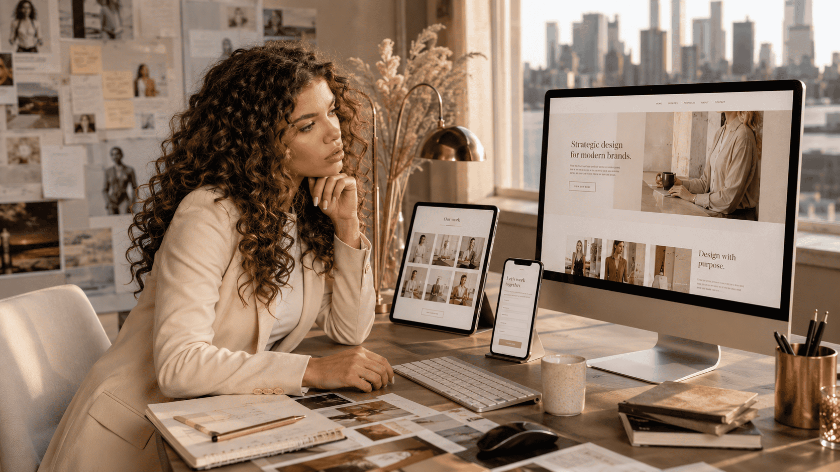 Business owner reviewing website inquiry problems and customer path notes.